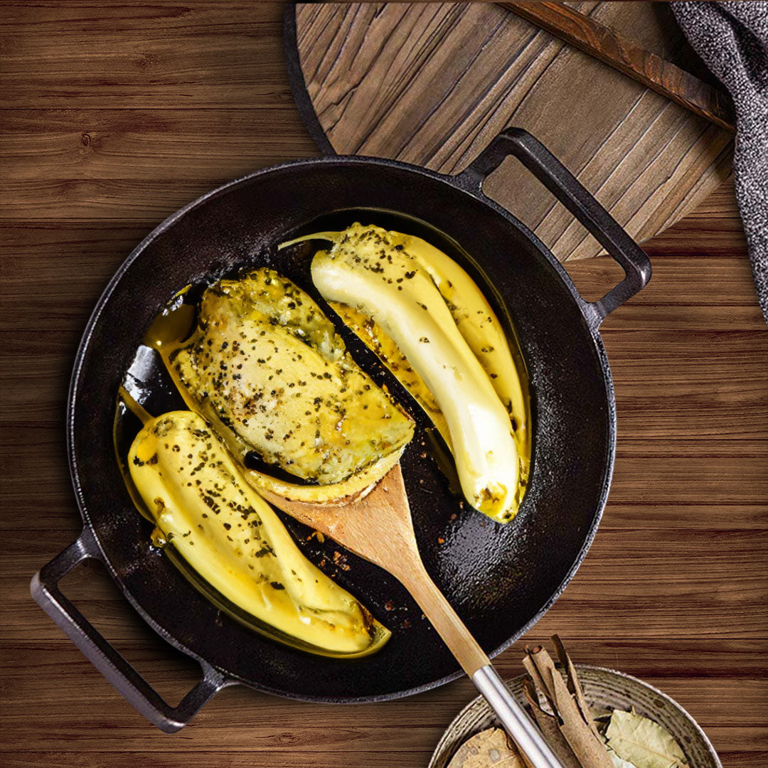 SOGA 36CM Commercial Cast Iron Wok FryPan with Wooden Lid Fry Pan - Cafe Supply