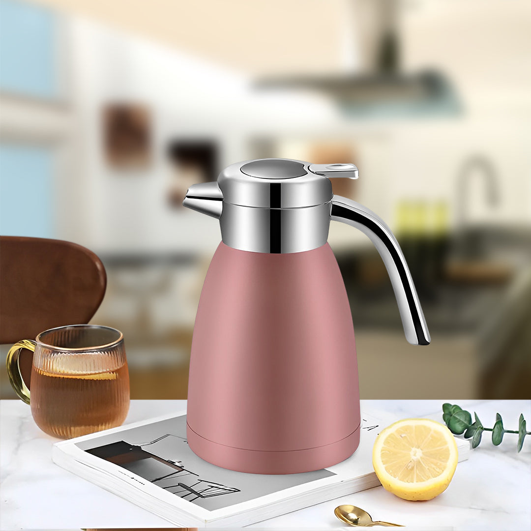 SOGA 1.2L Stainless Steel Kettle Insulated Vacuum Flask Water Coffee Jug Thermal Pink - Cafe Supply