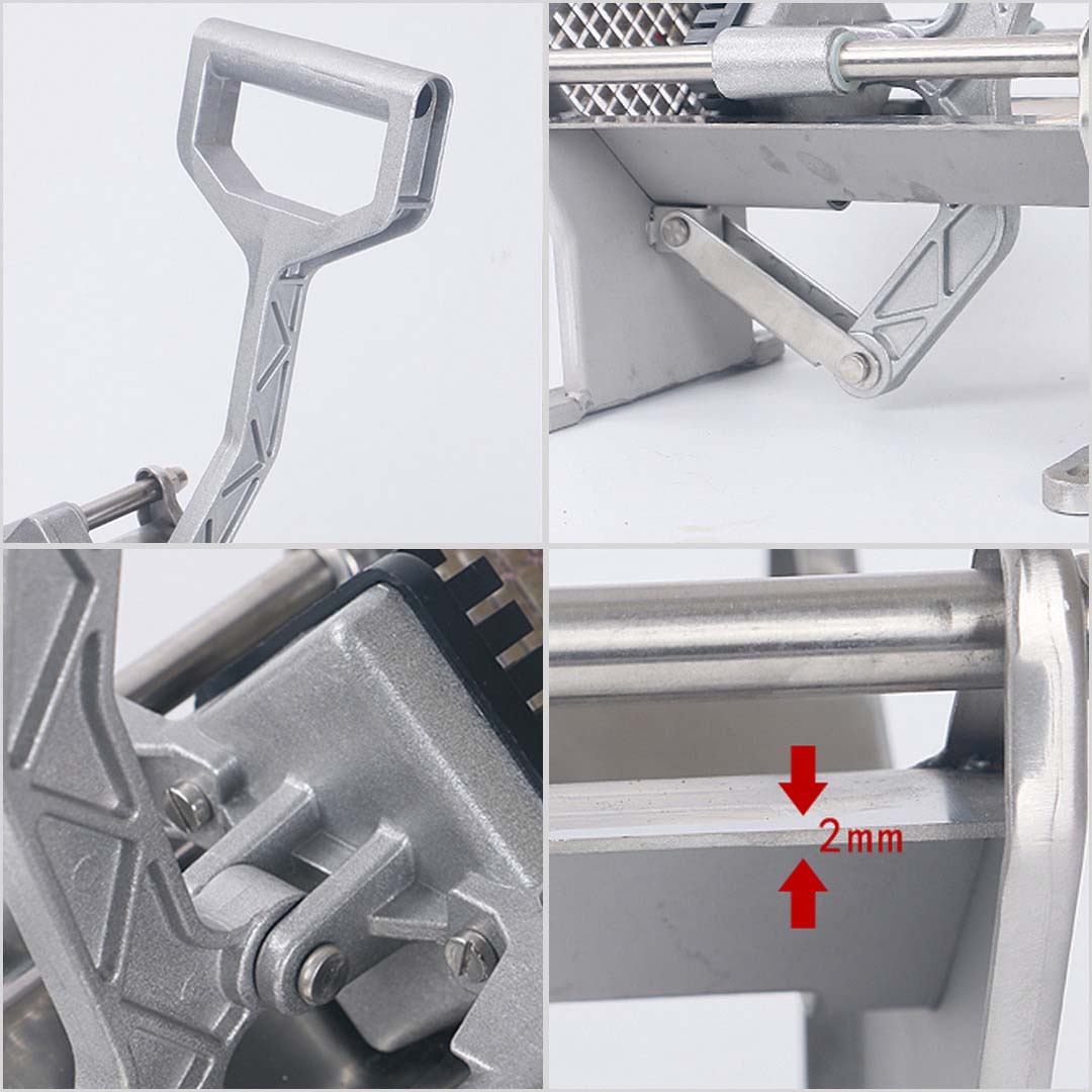 SOGA Stainless Steel Potato Cutter Commercial-Grade French Fry and Fruit/Vegetable Slicer with 3 Blades - Cafe Supply