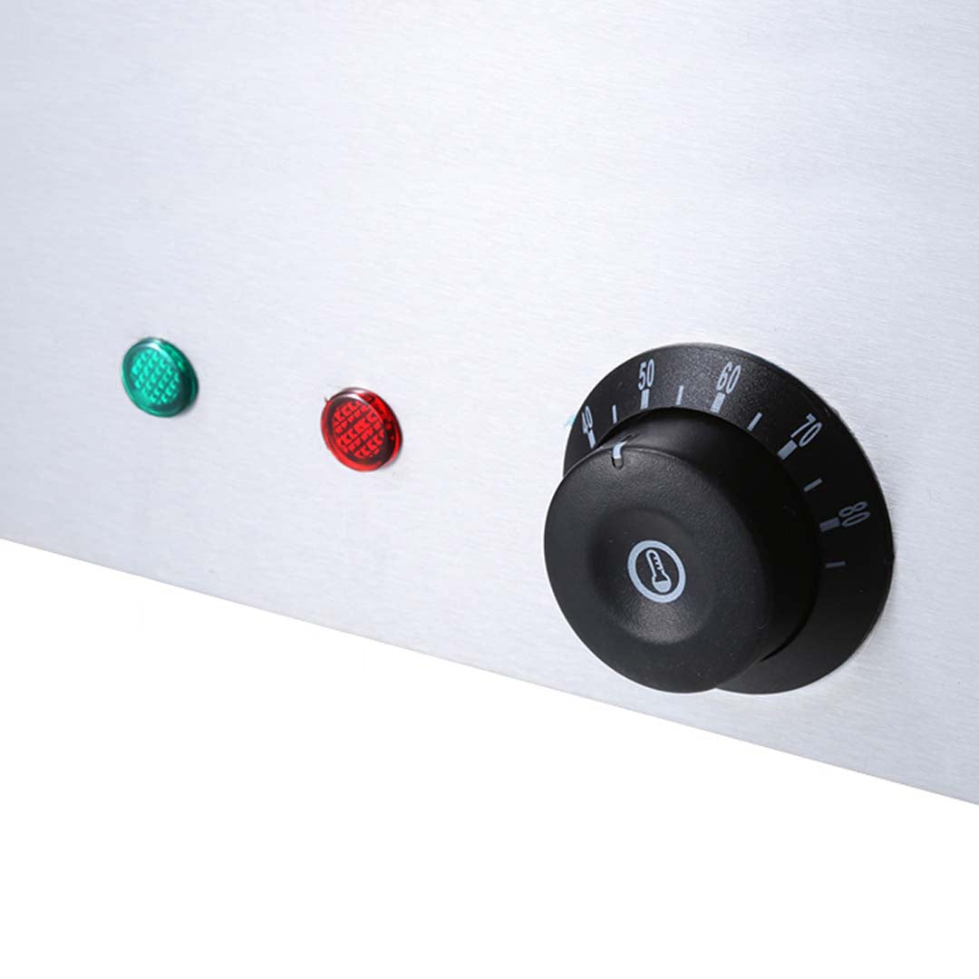 SOGA 2X Stainless Steel 3 X 1/2 GN Pan Electric Bain-Marie Food Warmer with Lid - Cafe Supply