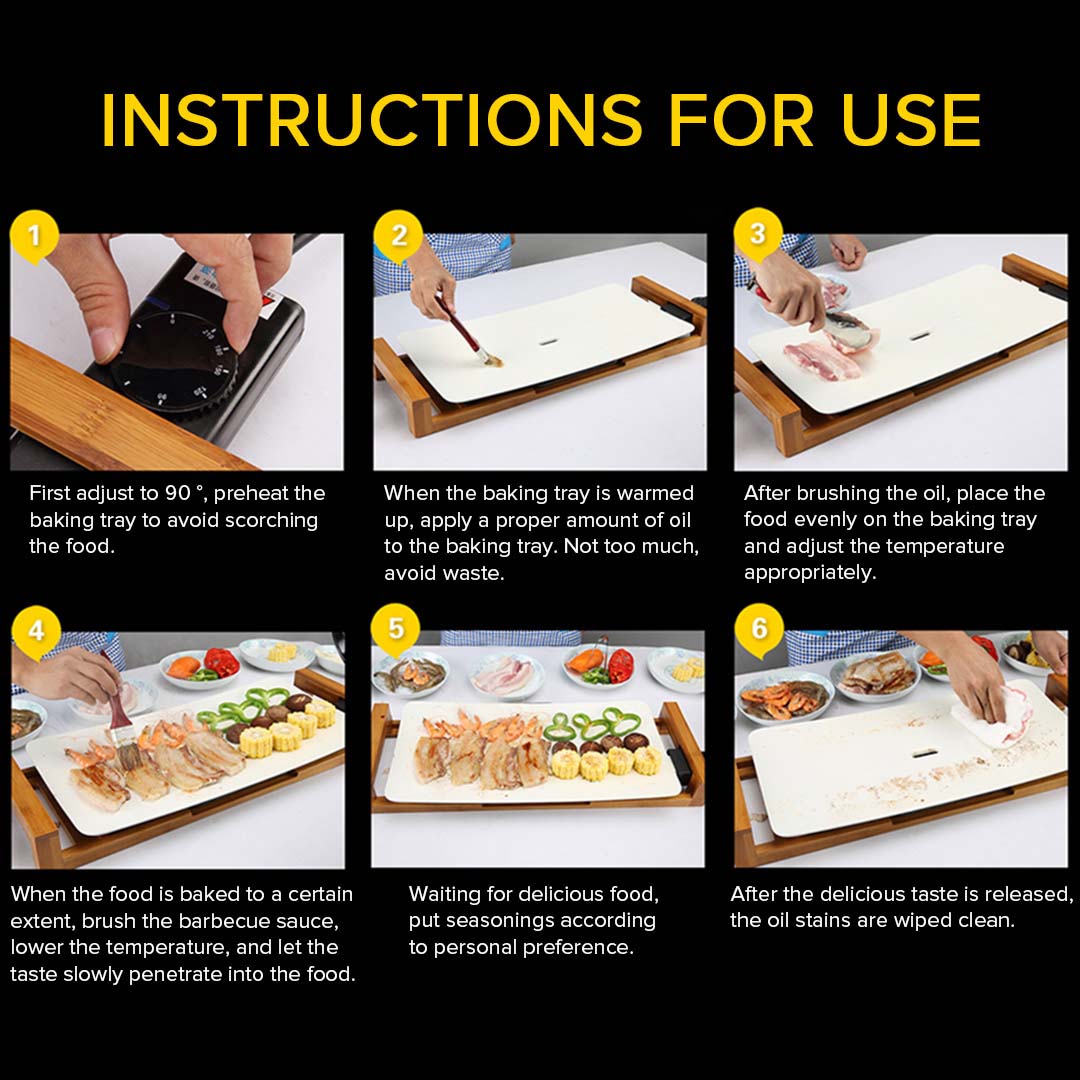 SOGA 2X Electric Ceramic BBQ Grill Non-stick Surface Hot Plate for Indoor & Outdoor Stone - Cafe Supply