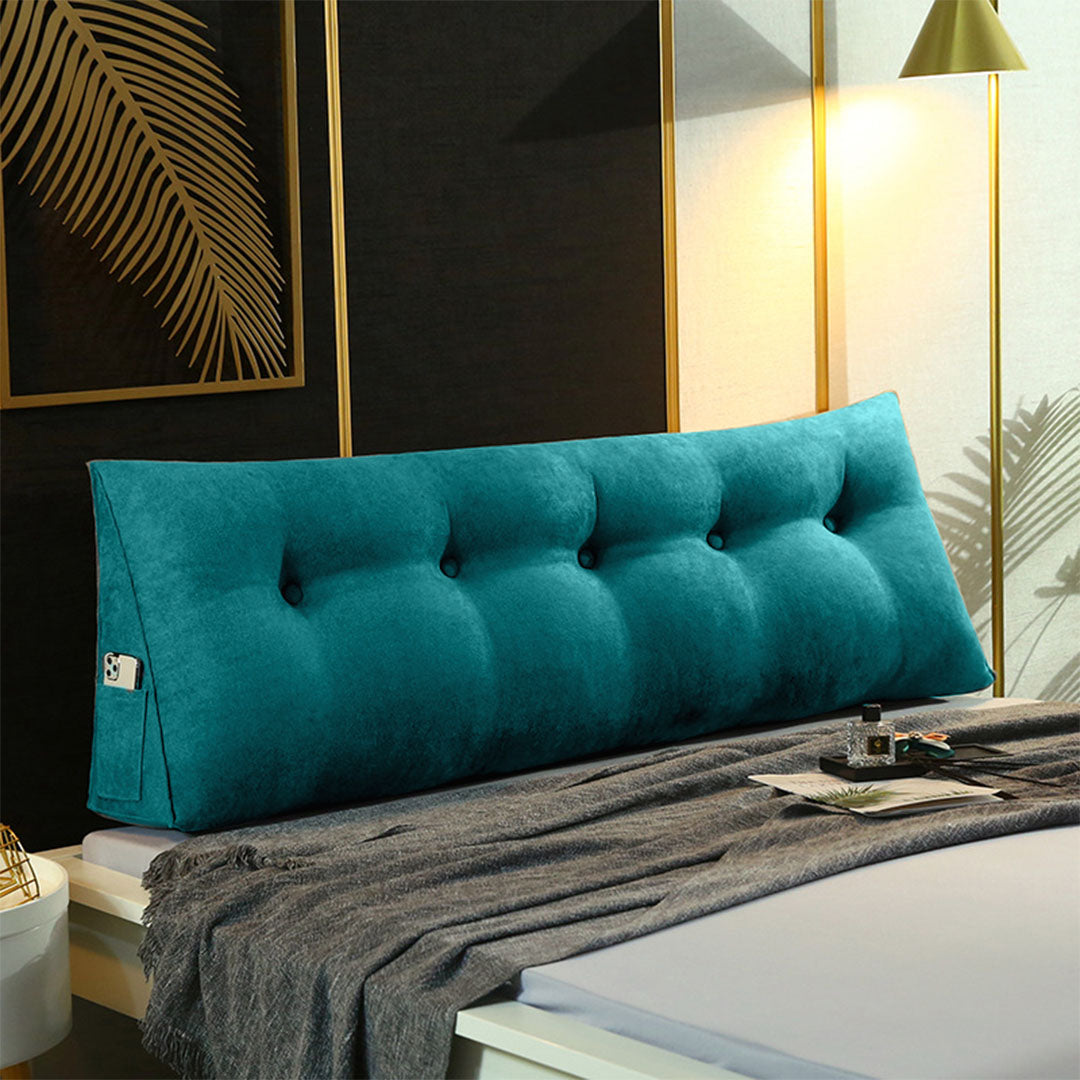 SOGA 2X 180cm Blue Green Triangular Wedge Bed Pillow Headboard Backrest Bedside Tatami Cushion Home Decor - Cafe Supply
