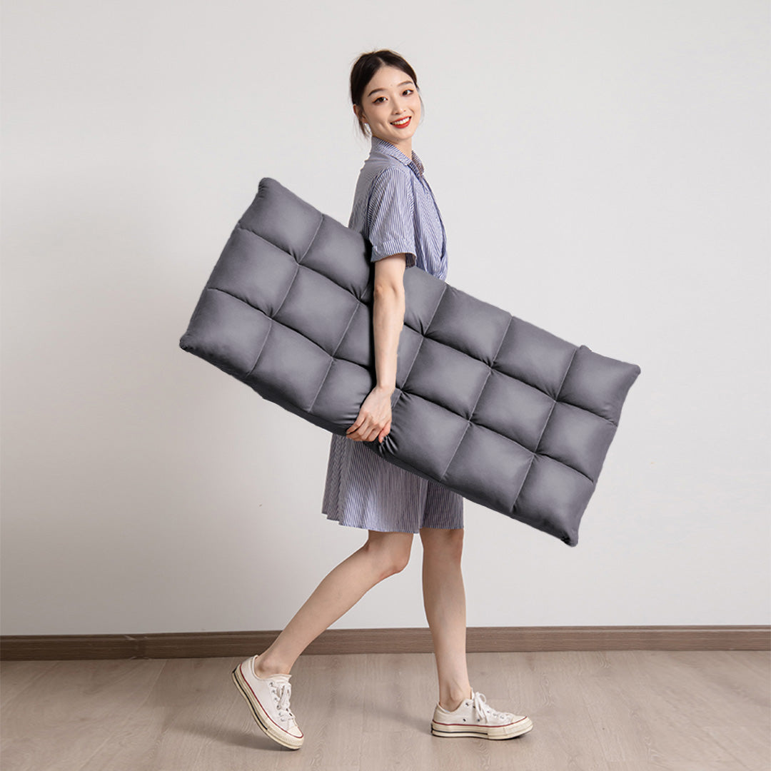 SOGA 2X Grey Lounge Floor Recliner Adjustable Gaming Sofa Bed Foldable Indoor Outdoor Backrest Seat Home Office Decor - Cafe Supply