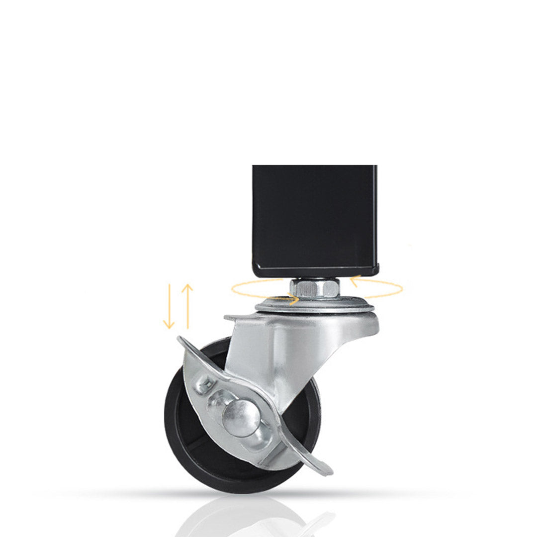 SOGA 4 Tier Steel Black Foldable Kitchen Cart Multi-Functional Shelves Portable Storage Organizer with Wheels - Cafe Supply