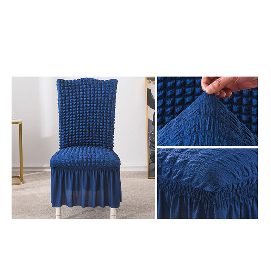 SOGA 2X Blue Chair Cover Seat Protector with Ruffle Skirt Stretch Slipcover Wedding Party Home Decor - Cafe Supply