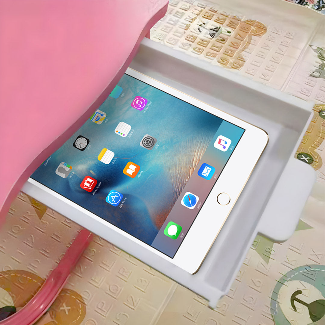 SOGA 2X Pink Portable Bed Table Adjustable Folding Mini Desk With Mini Drawer and Cup-Holder Home Decor - Cafe Supply