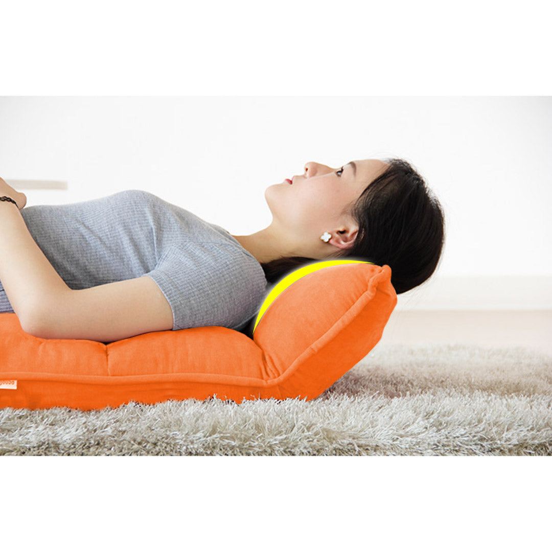 SOGA 2X Foldable Tatami Floor Sofa Bed Meditation Lounge Chair Recliner Lazy Couch Orange - Cafe Supply