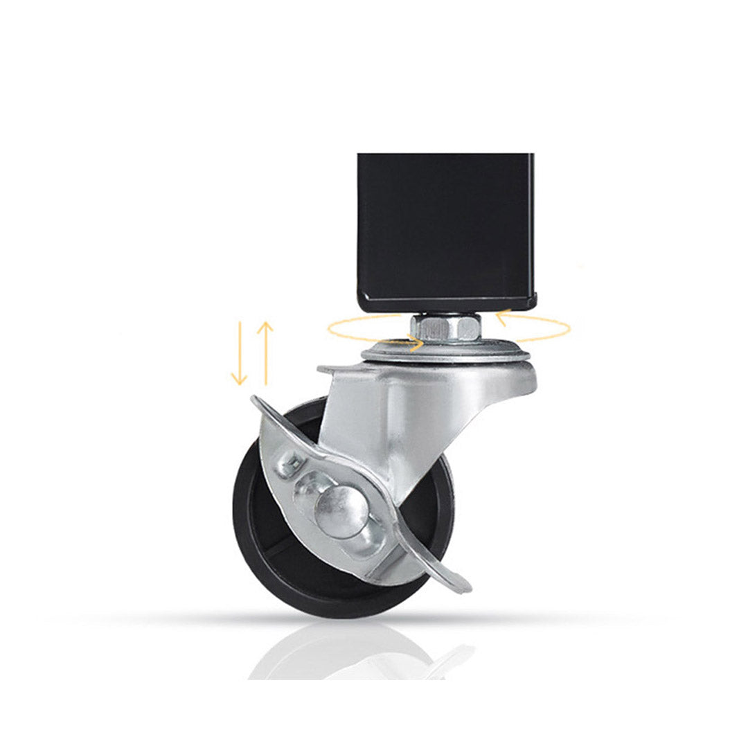 SOGA 2X 4 Tier Steel Black Foldable Kitchen Cart Multi-Functional Shelves Portable Storage Organizer with Wheels - Cafe Supply