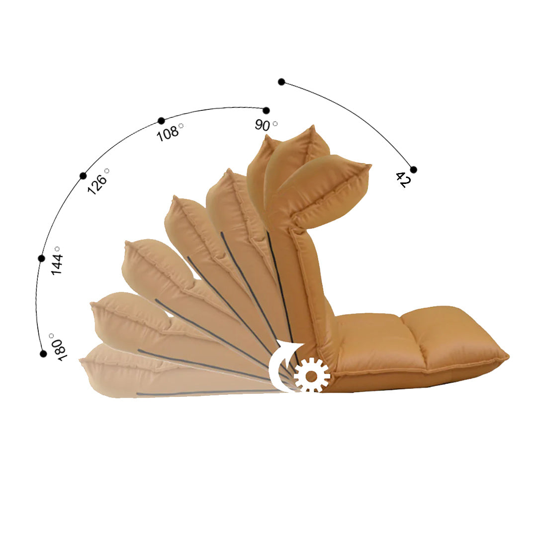 SOGA 4X Yellow Lounge Recliner Lazy Sofa Bed Tatami Cushion Collapsible Backrest Seat Home Office Decor - Cafe Supply