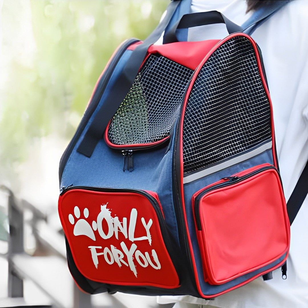 SOGA 2X Red Pet Carrier Backpack Breathable Mesh Portable Safety Travel Essentials Outdoor Bag - Cafe Supply