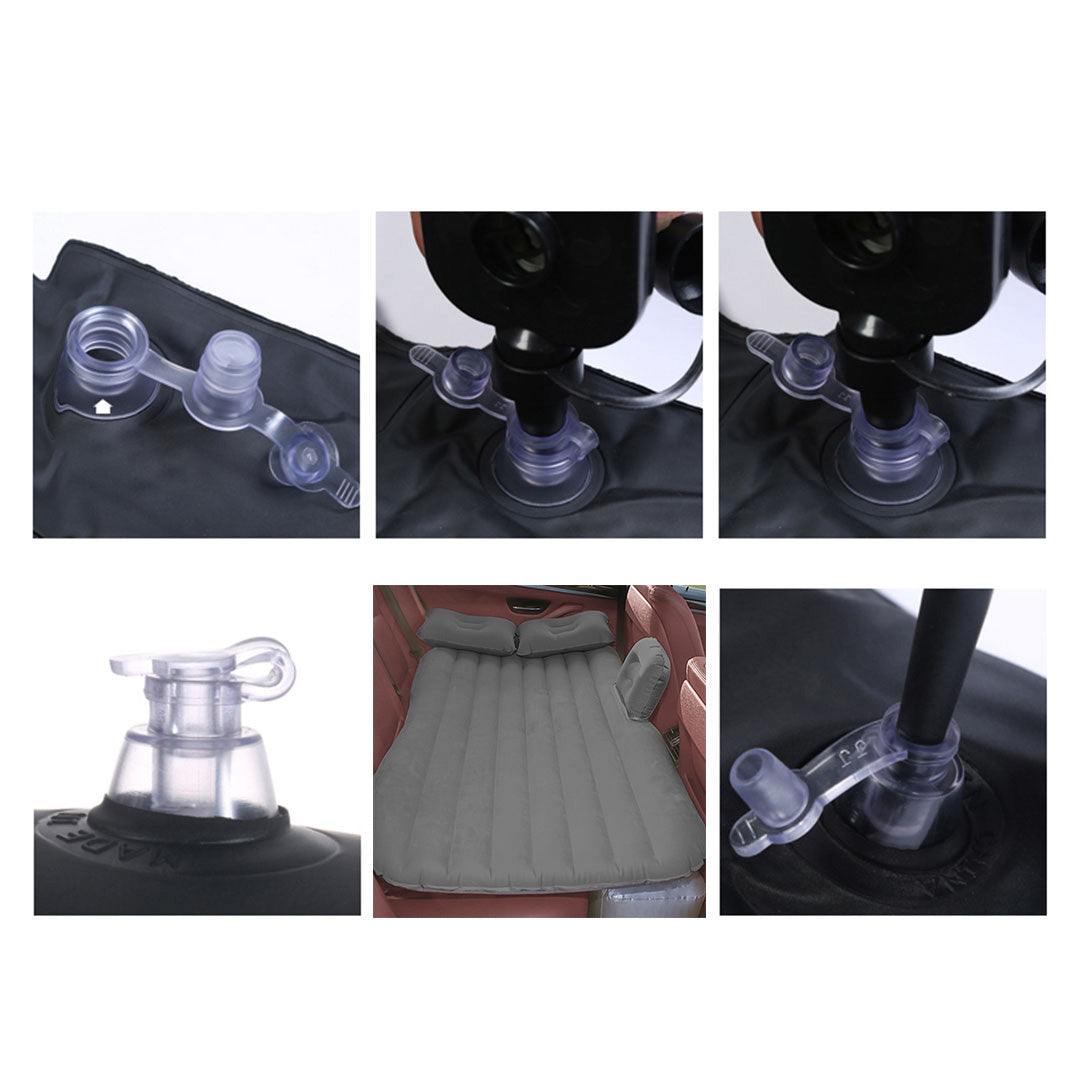 SOGA Grey Stripe Inflatable Car Mattress Portable Camping Rest Air Bed Travel Compact Sleeping Kit Essentials - Cafe Supply