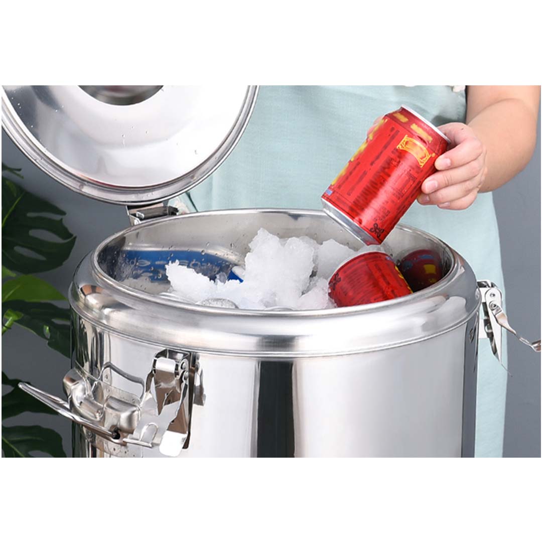SOGA 35L Stainless Steel Insulated Stock Pot Dispenser Hot & Cold Beverage Container With Tap - Cafe Supply
