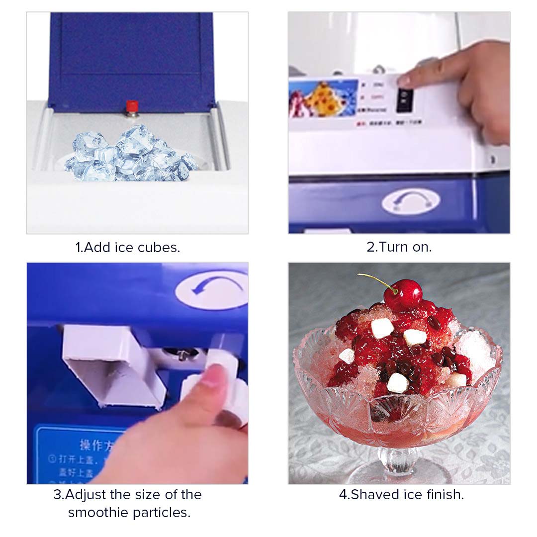 SOGA 2X Ice Shaver Commercial Electric Stainless Steel Ice Crusher Slicer Machine 120KG/h - Cafe Supply