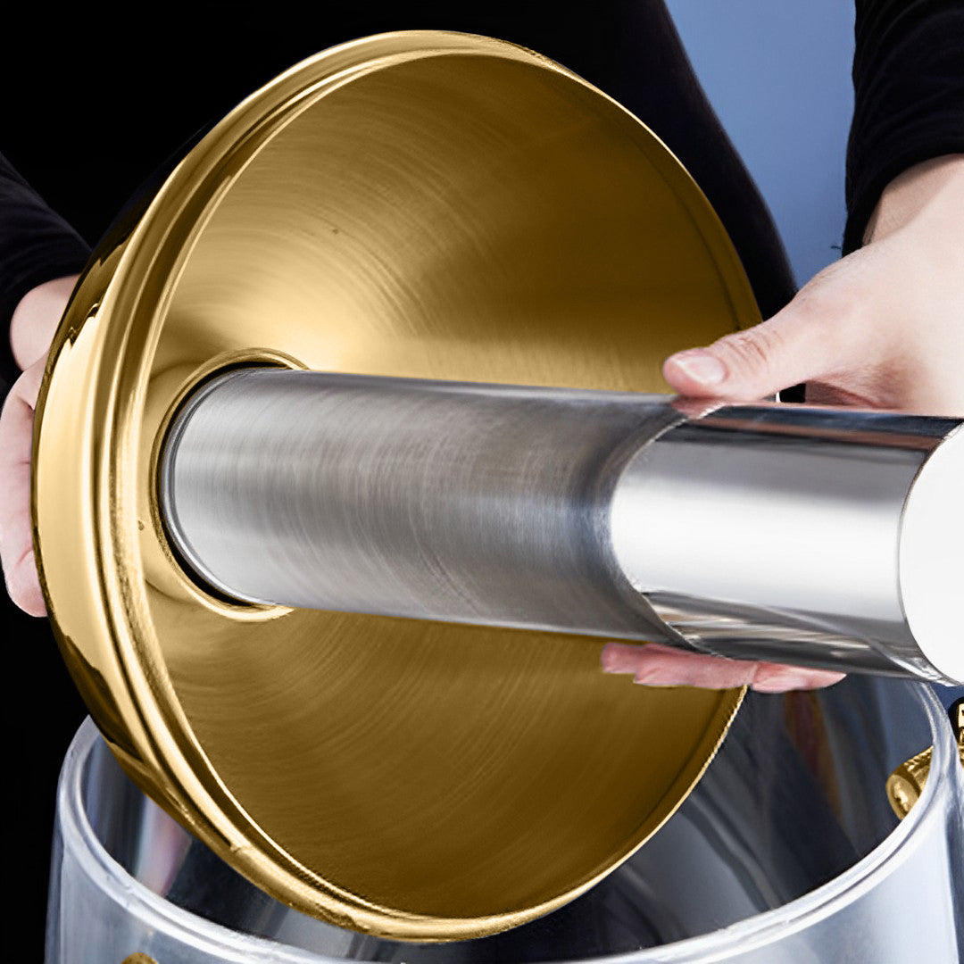 SOGA Stainless Steel 12L Beverage Dispenser Hot and Cold Juice Water Tea Chafer Urn Buffet Drink Container Jug with Gold Accents - Cafe Supply