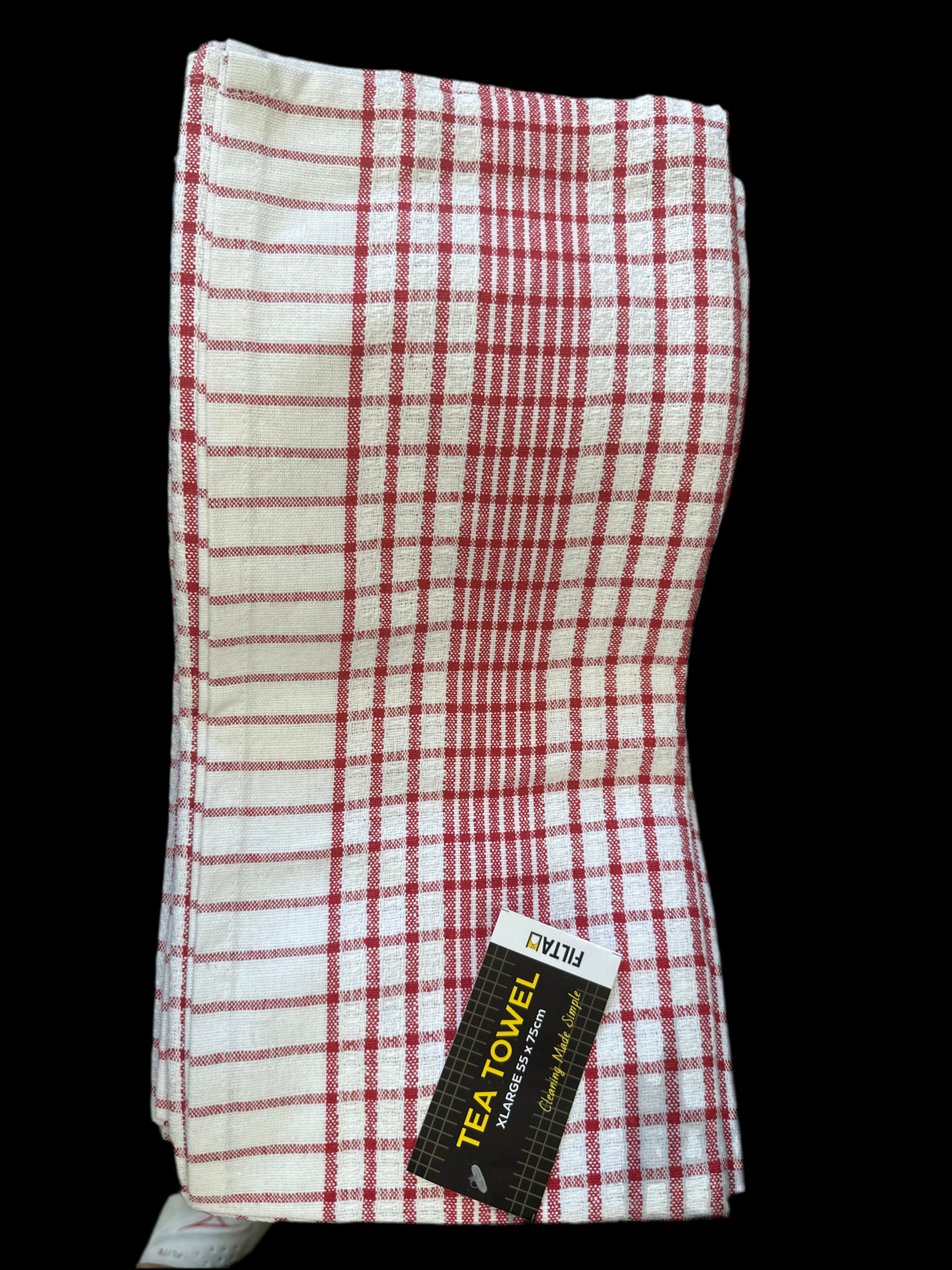 FILTA XL COTTON TEA TOWEL RED (55CM X 75CM) (Pack of 6) - Cafe Supply