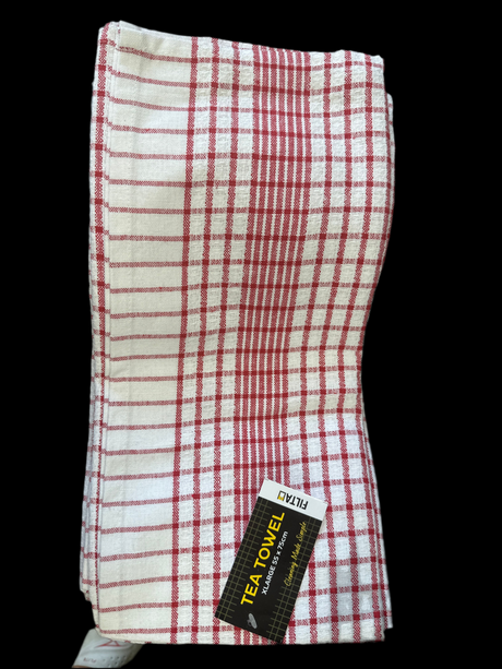 FILTA XL COTTON TEA TOWEL RED (55CM X 75CM) (Pack of 6) - Cafe Supply