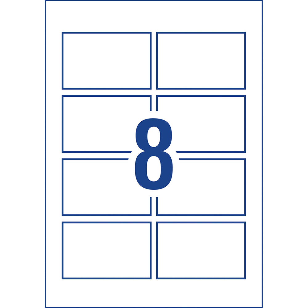 Avery Cards Multi Purpose Inkjet Laser 8up 10 Sheets - Cafe Supply