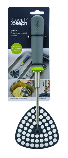 Joseph Joseph Delta Folding Masher - Grey / Green - Cafe Supply