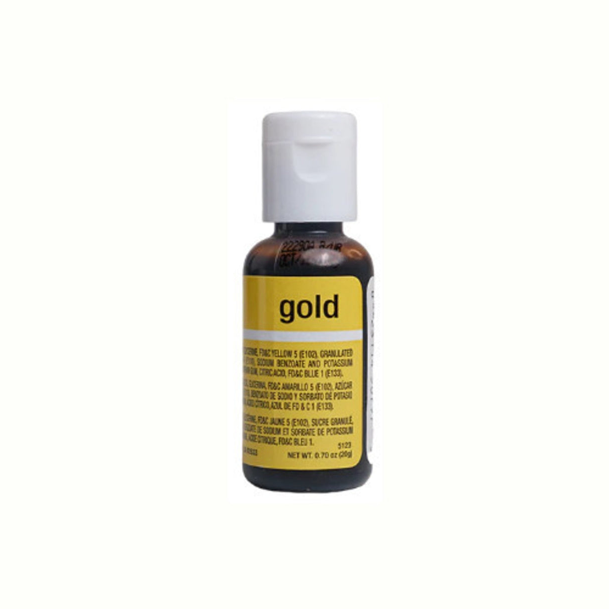 Chefmaster Liqua Gel Gold .70oz Bottle (Box of 12) - Cafe Supply