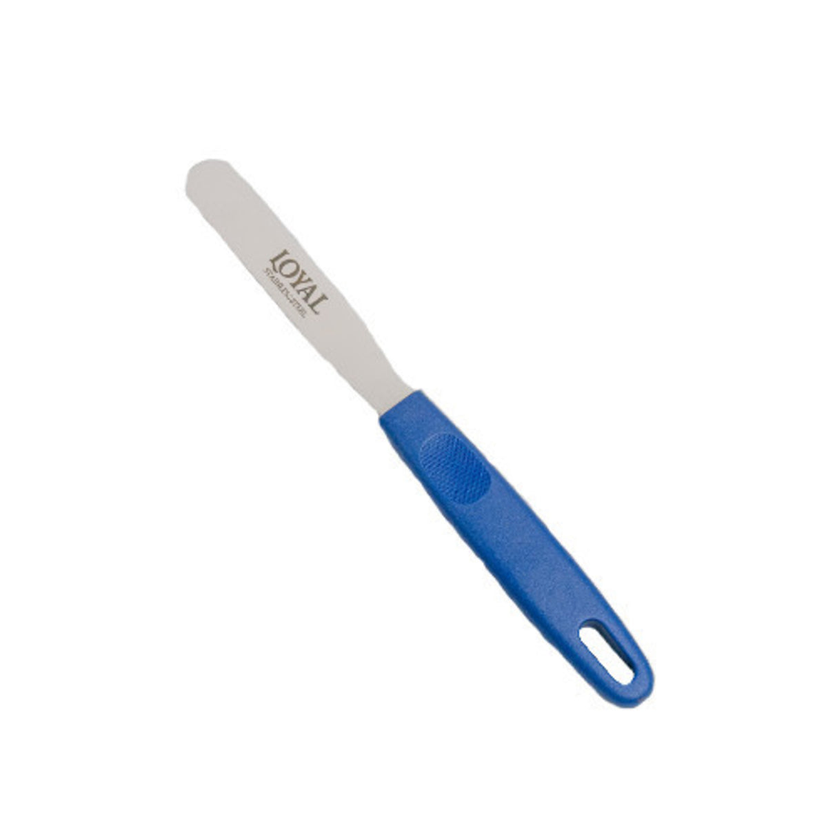 4" Blue Plastic 10 x 1.9cm Straight Palette Knife - Cafe Supply