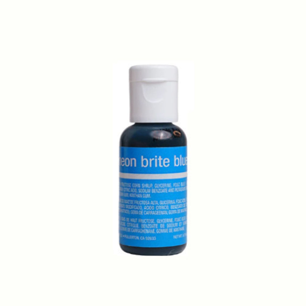 Chefmaster Liqua Gel Neon Brite Blue .70oz Bottle - Cafe Supply