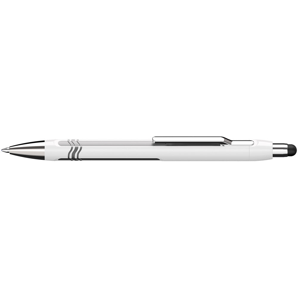 Schneider Ballpoint Stylus Pen Epsilon Touch Extra Broad Blue Ink White/Silver Barrel - Cafe Supply