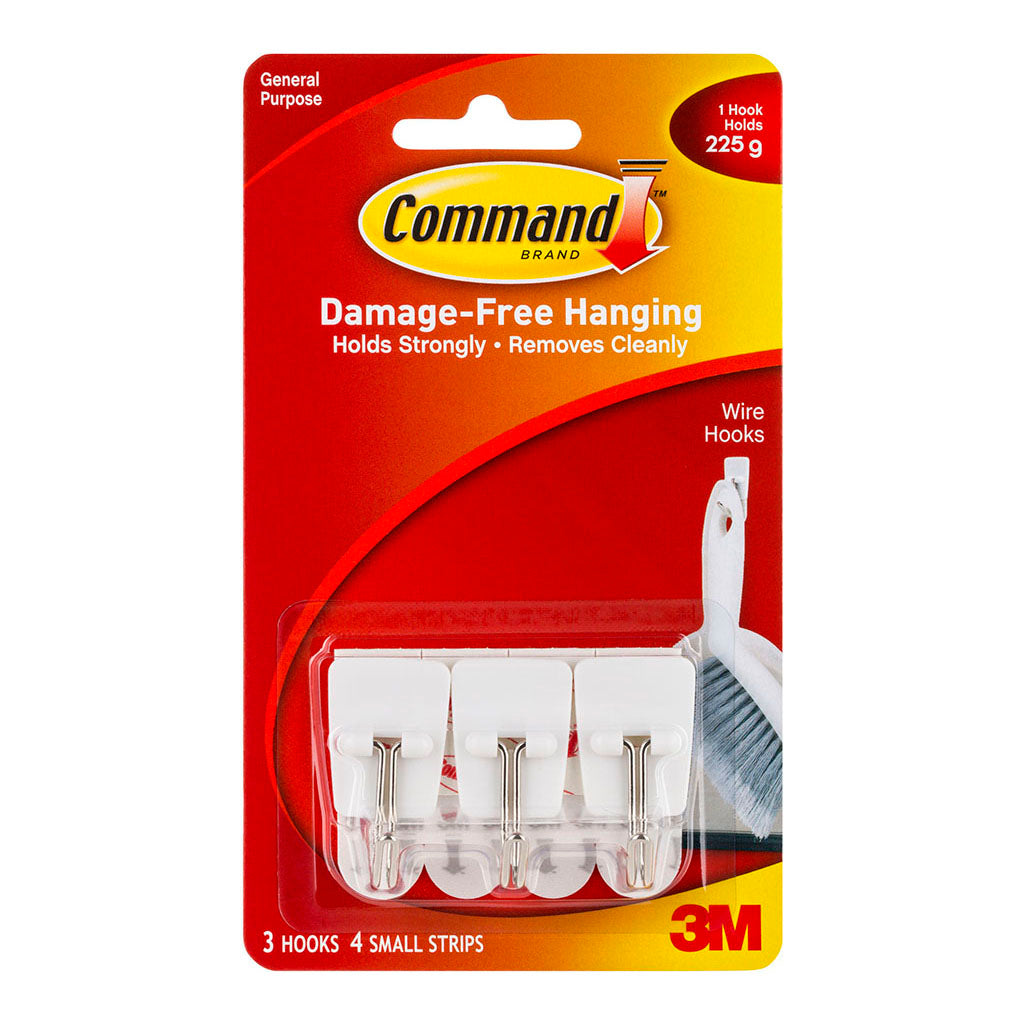 Command Hook 17067 Small White Wire, Pack of 3 - Cafe Supply