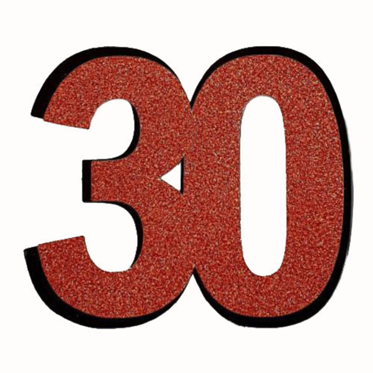 30th Glitter Copper Cake Topper (Card 90x70mm) - Cafe Supply