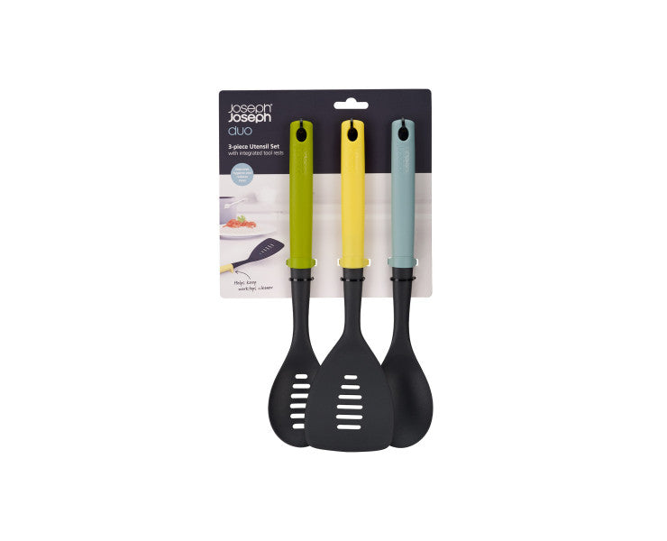 Joseph Joseph Duo 3-piece Utensil Set with integrated tool rests - Cafe Supply