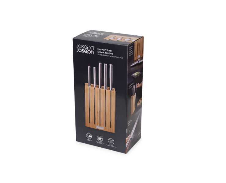 Joseph Joseph Elevate Steel Knives Bamboo 5 Piece Block - Cafe Supply