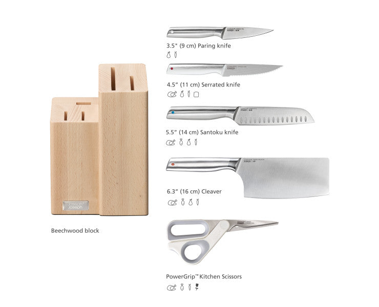 Joseph Joseph Elevate Fusion 5pc Knife & Scissor Block - Cafe Supply