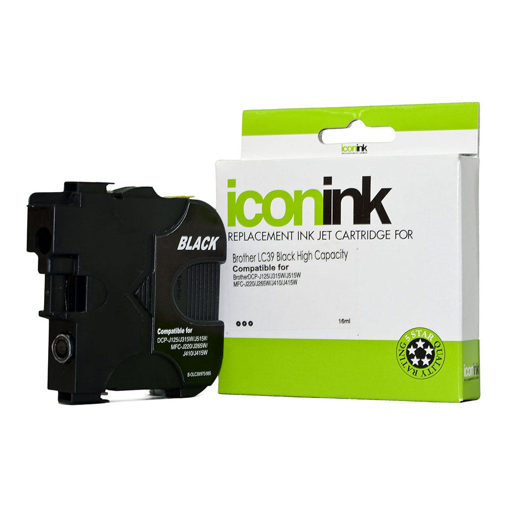 Icon Compatible Brother LC39 Black Ink Cartridge - Cafe Supply