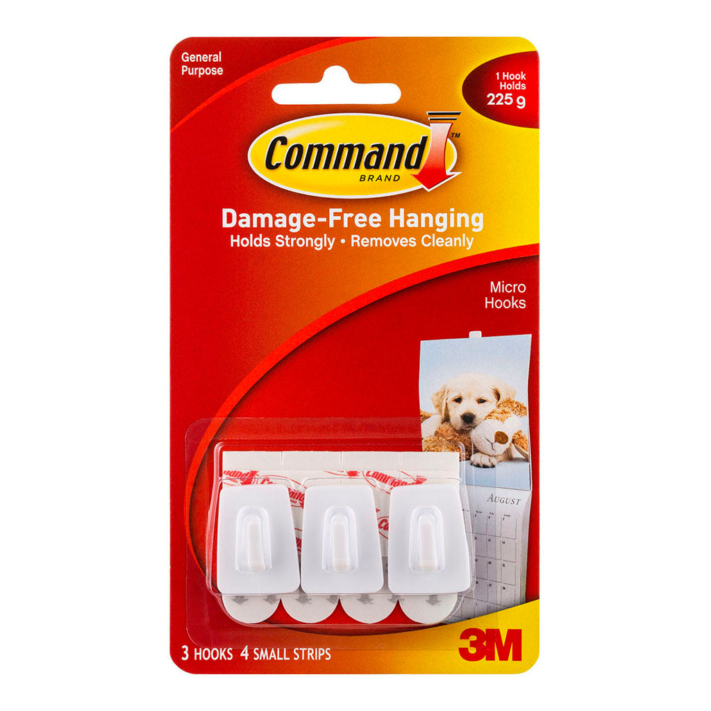 Command Hook 17066 Micro White, Pack of 3 - Cafe Supply