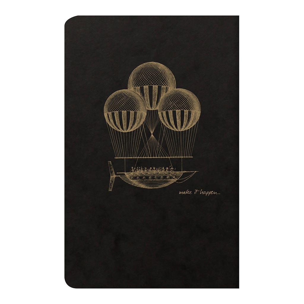 Flying Spirit Sewn Notebook 11x17cm Black - Cafe Supply