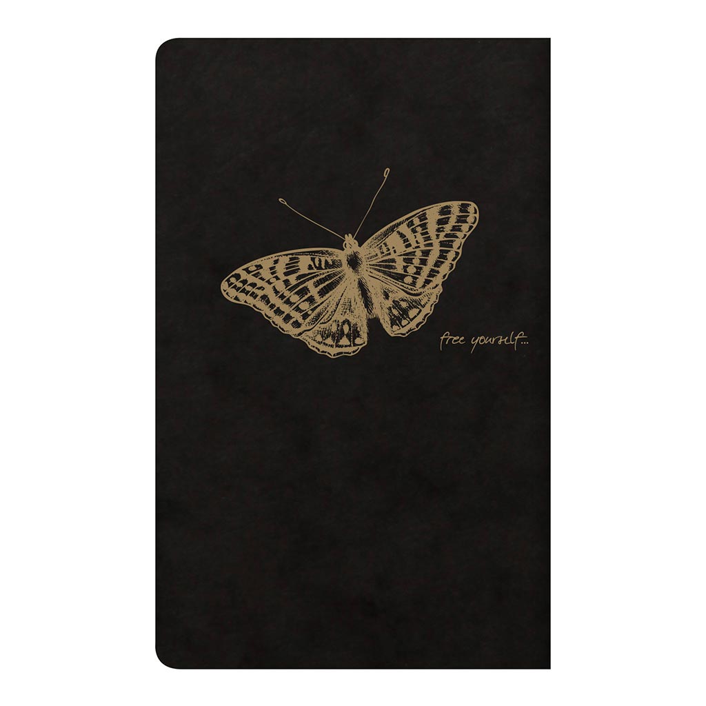 Flying Spirit Sewn Notebook 7.5x12cm Black - Cafe Supply
