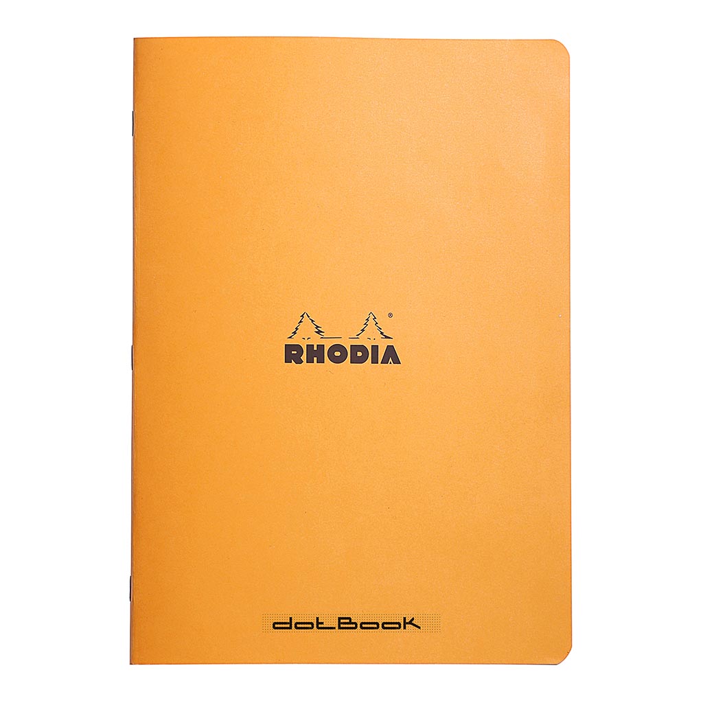 Rhodia Classic Notebook Stapled A4 Dot Orange - Cafe Supply