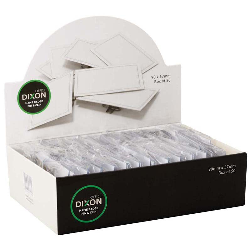 Dixon Name Tag Holder Pin And Clip Box 50 - Cafe Supply