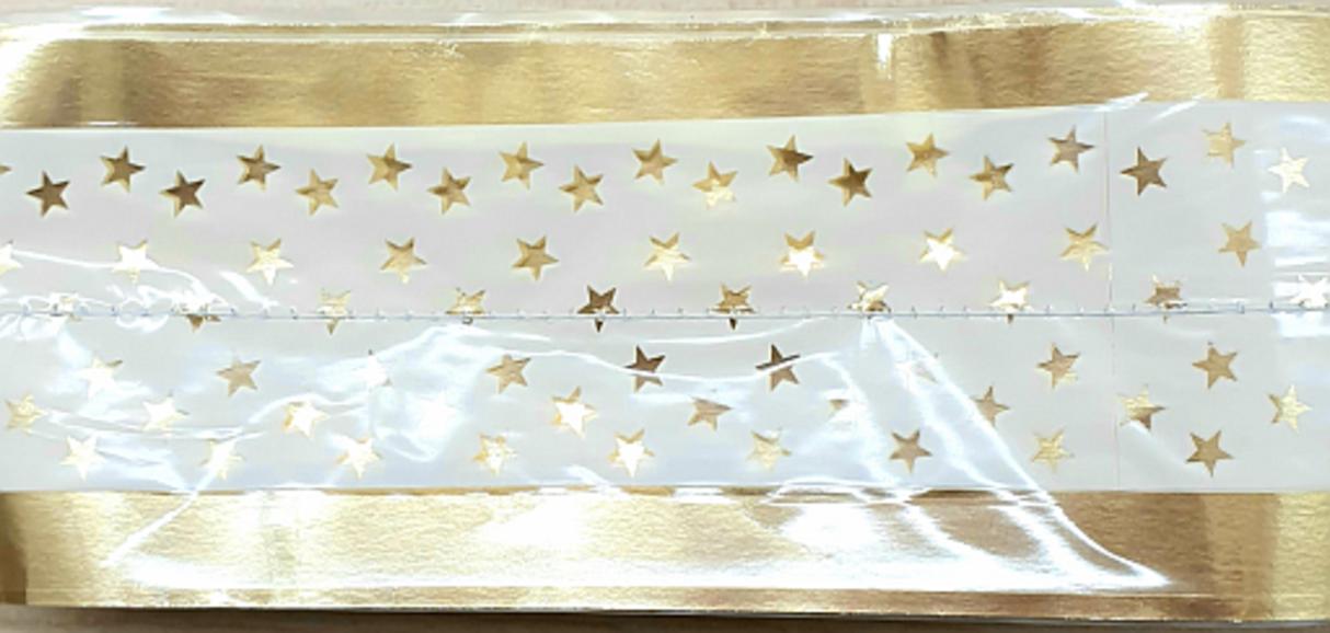 Cake Band Star White/Gold 63mm (1m) - Cafe Supply
