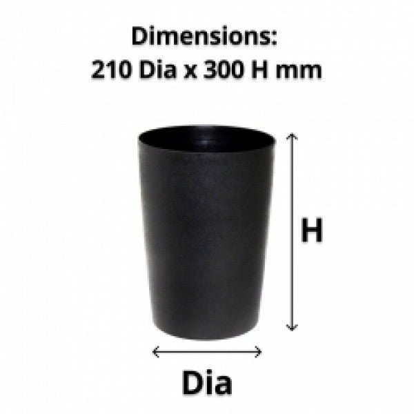 Compass 8L Round Tidy Bin Black - Cafe Supply