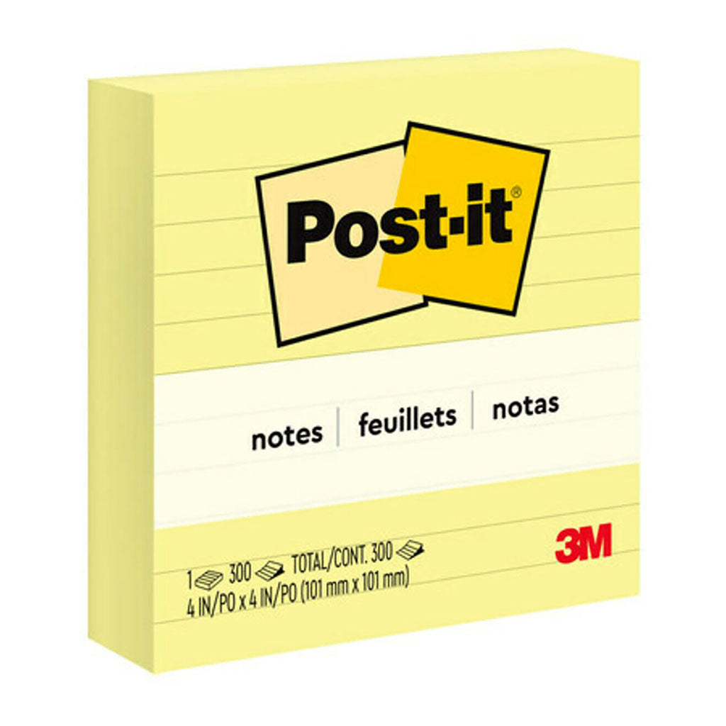 Post-it Lined Notes 675-YL 101x101mm Yellow 300sh - Cafe Supply