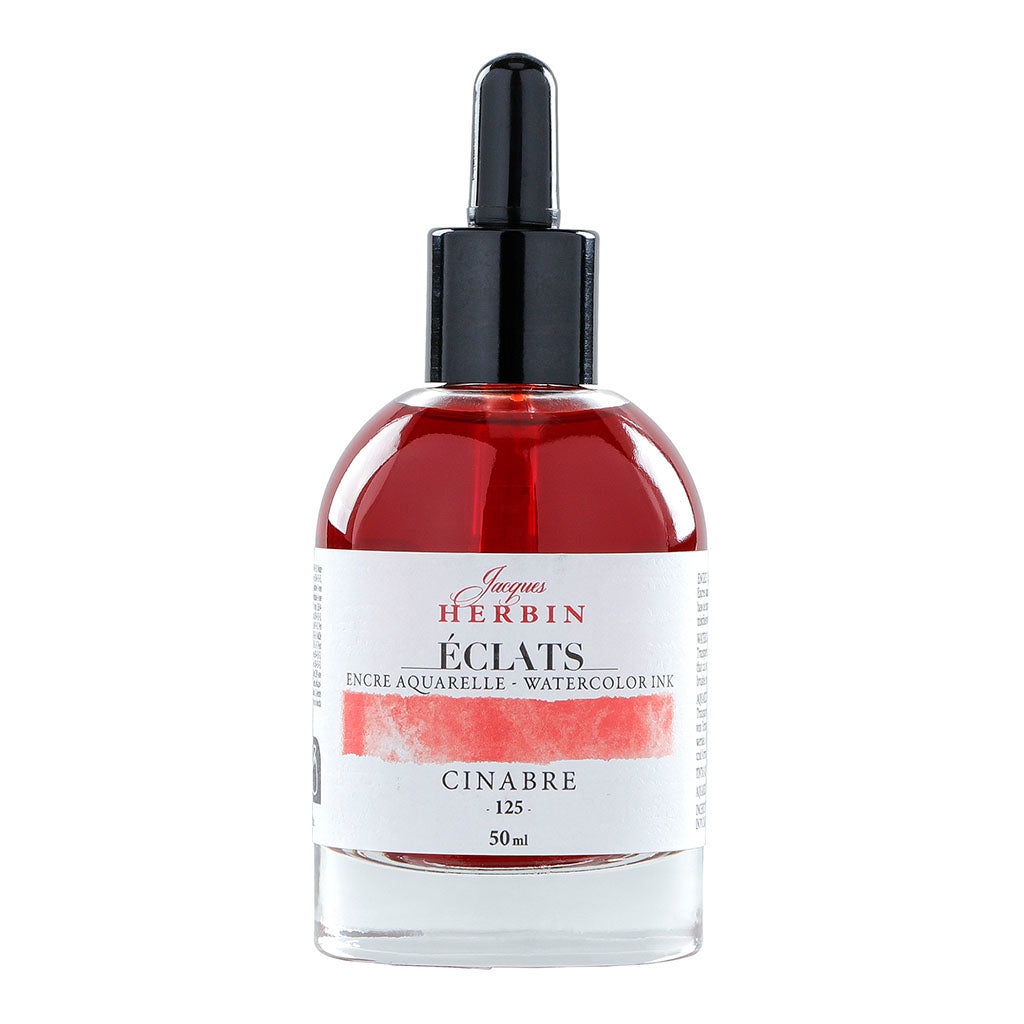 Jacques Herbin Eclats Watercolour Ink 125 Vermilion 50ml - Cafe Supply