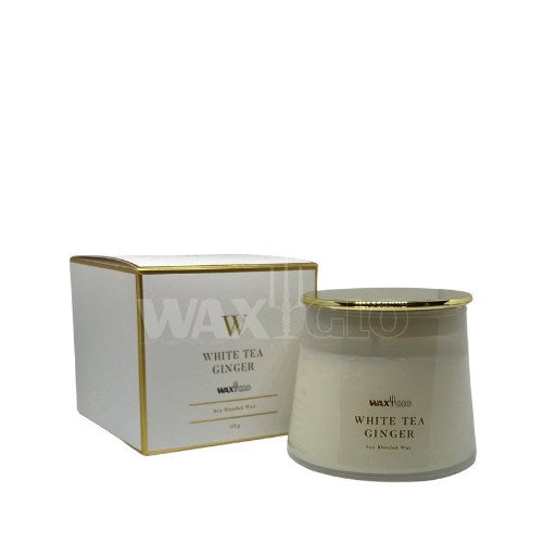 125g Jar Candle 'W' Scented Range - White Tea Ginger - Cafe Supply