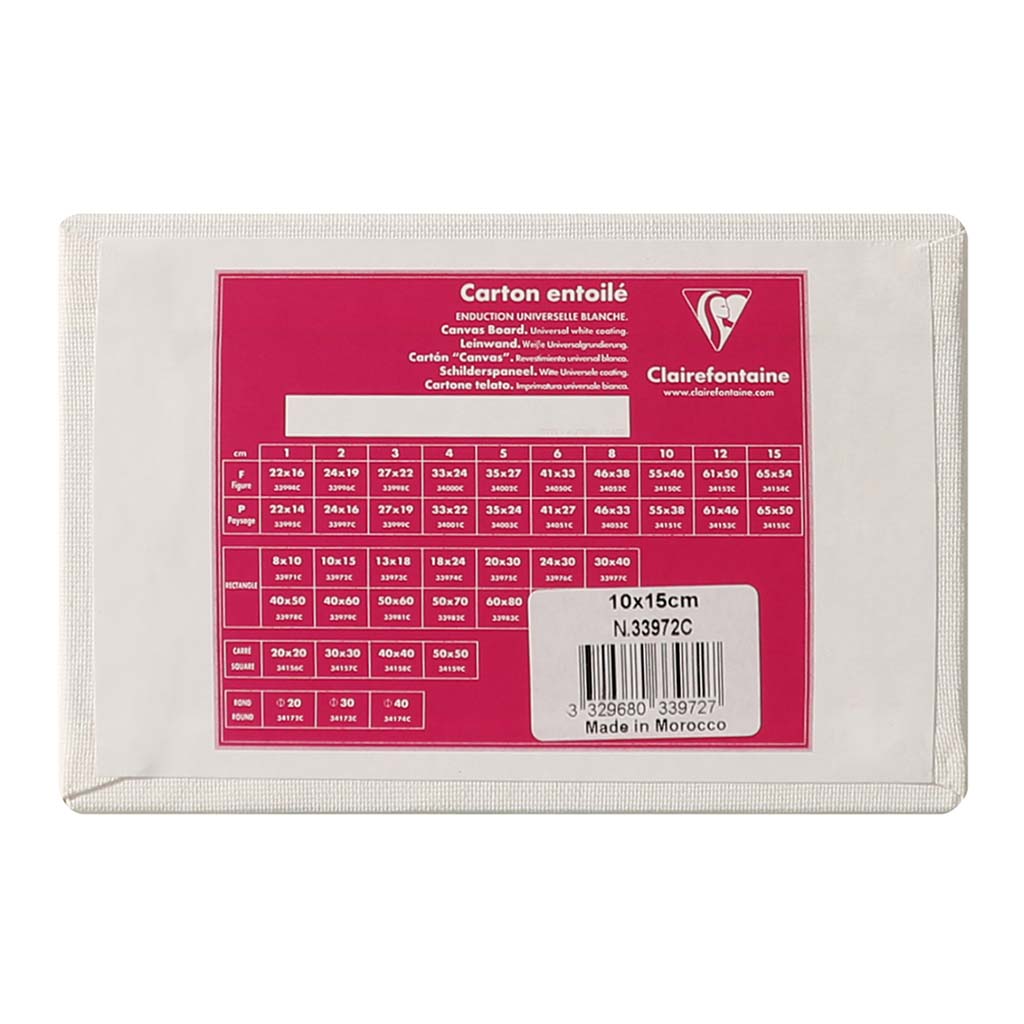 Clairefontaine Canvas Board White 10x15cm - Cafe Supply
