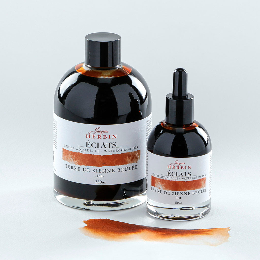 Jacques Herbin Eclats Watercolour Ink 150 Burnt Siena 250ml - Cafe Supply