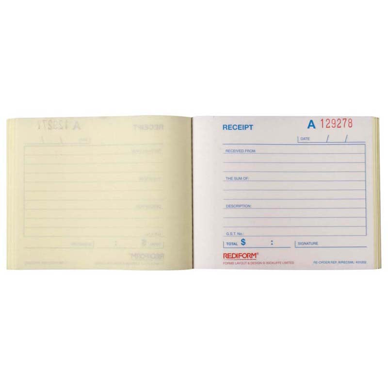 Rediform Book Receipt Small Duplicate 50 Leaf - Cafe Supply