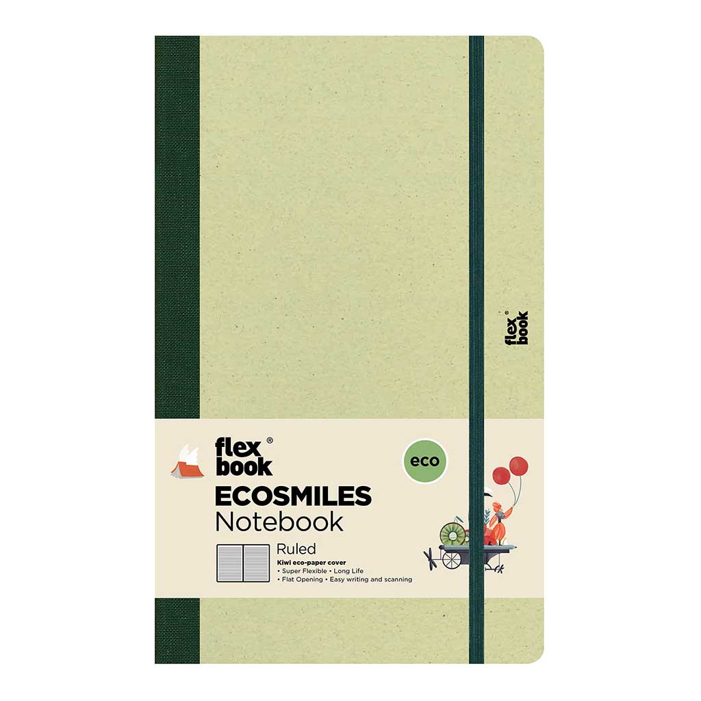 Flexbook Ecosmiles Notebook Medium Ruled Kiwifruit - Cafe Supply