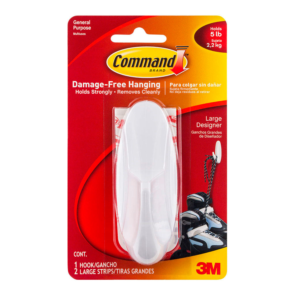 Command Hook 17083 Large White Designer - Cafe Supply