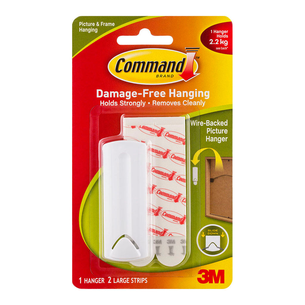Command Picture Hanger 17041 Large White Wire-Backed Pk/1 - Cafe Supply