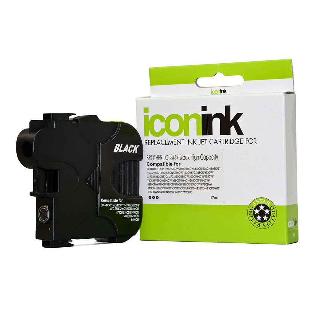 Icon Compatible Brother LC38 LC67 Black Ink Cartridge - Cafe Supply