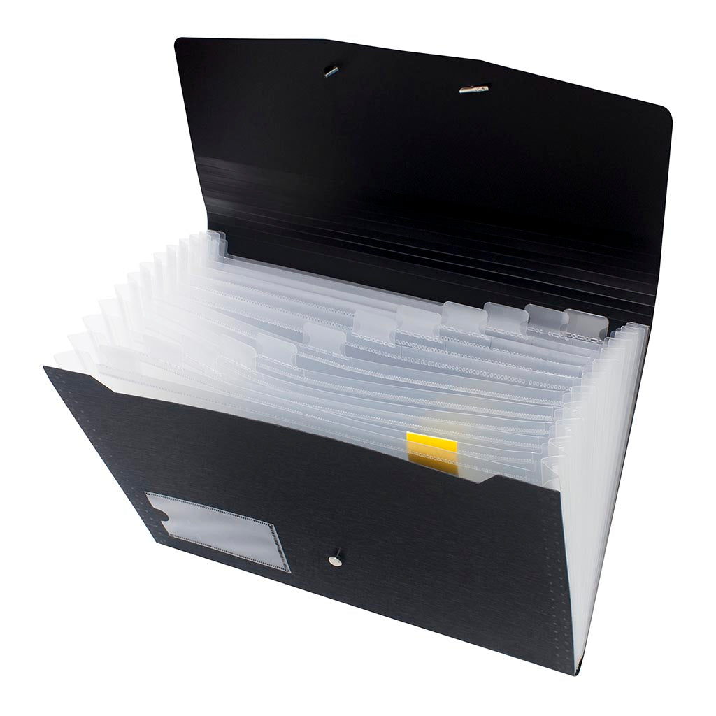 OSC Eco Expanding File A4 12 Pocket Black - Cafe Supply